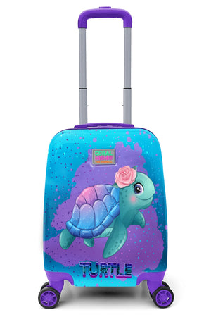 Kids Light Pink Blue Turtle Patterned Child Suitcase 16724