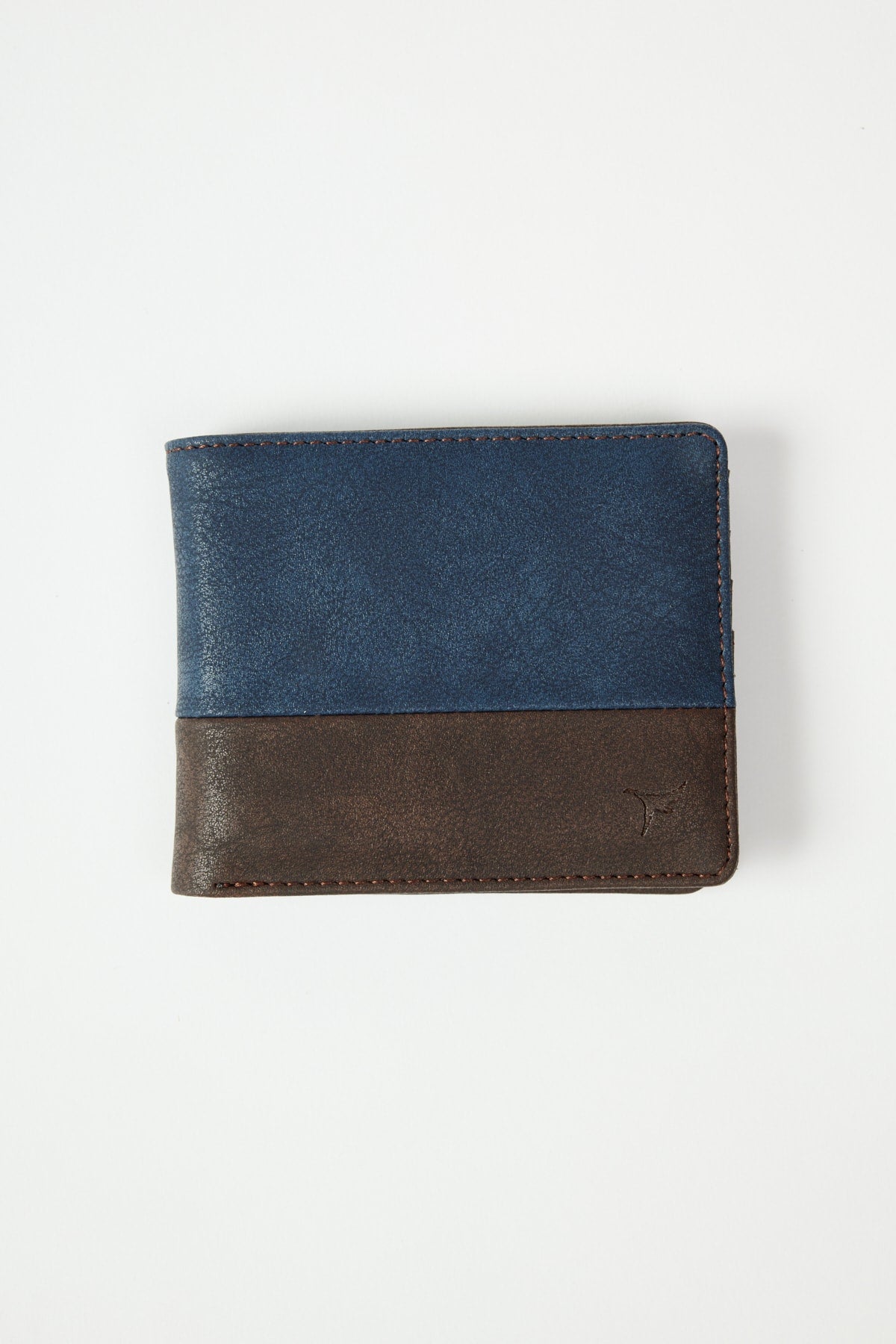 Men'S Navy Blue-Brown Wallet