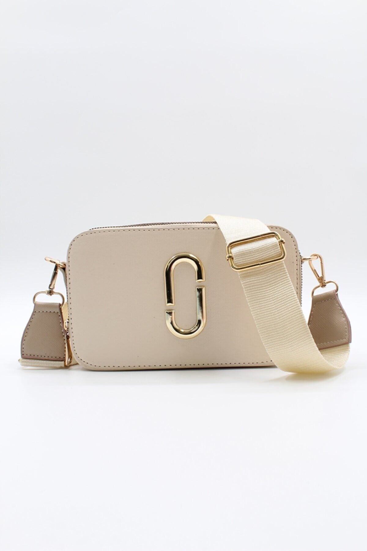 Women'S Two Eyed Pocket Hand Shoulder Bag Cream