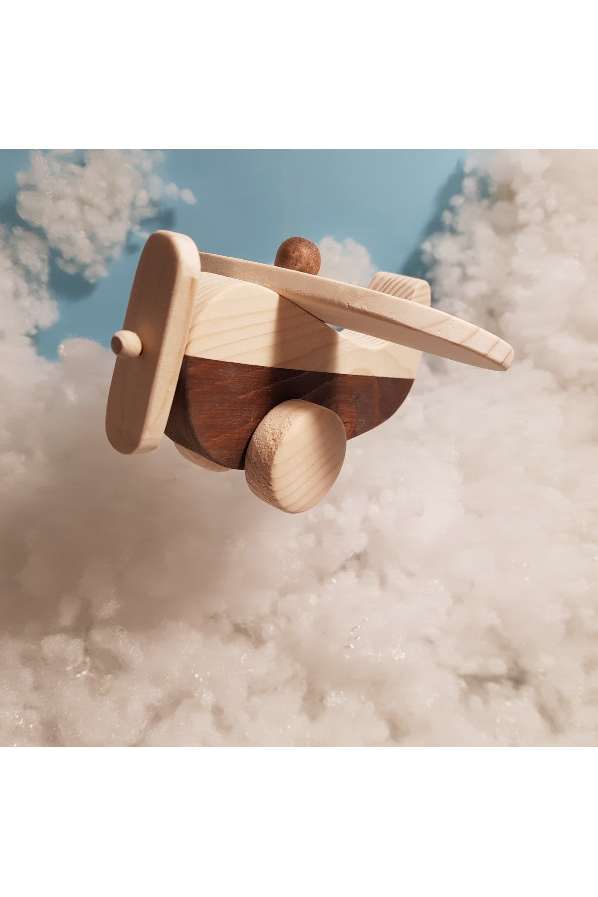 Handmade Wooden Toy Airplane, Educational, Creative, Vintage And Natural And Safe Wooden Baby Toy