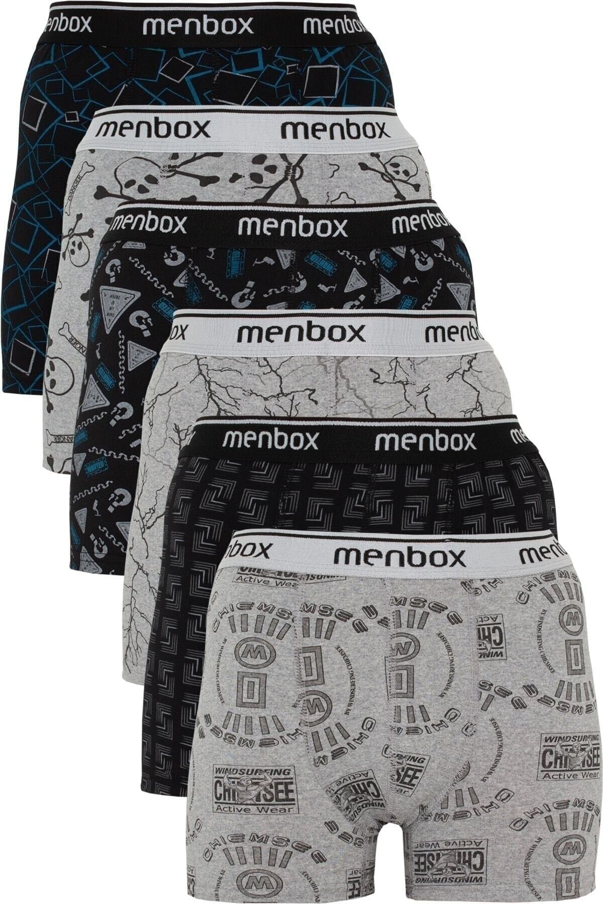 6 Piece Patterned Lycra Classic Men'S Boxer