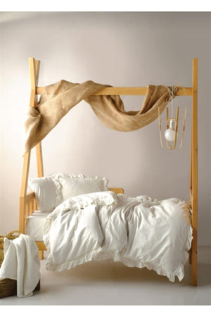 Bright Future Frilly Baby Duvet Cover Set - Cream