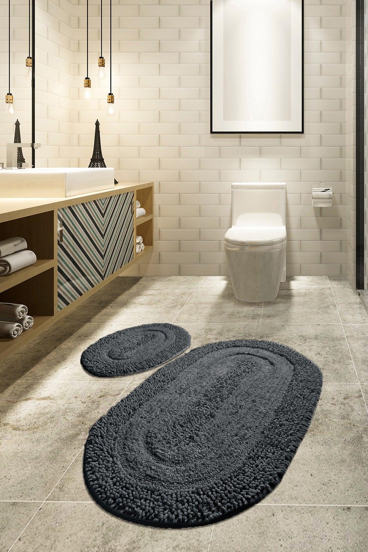 Macoroni Smoked 2 Pcs Cotton Bath Rug - Swordslife