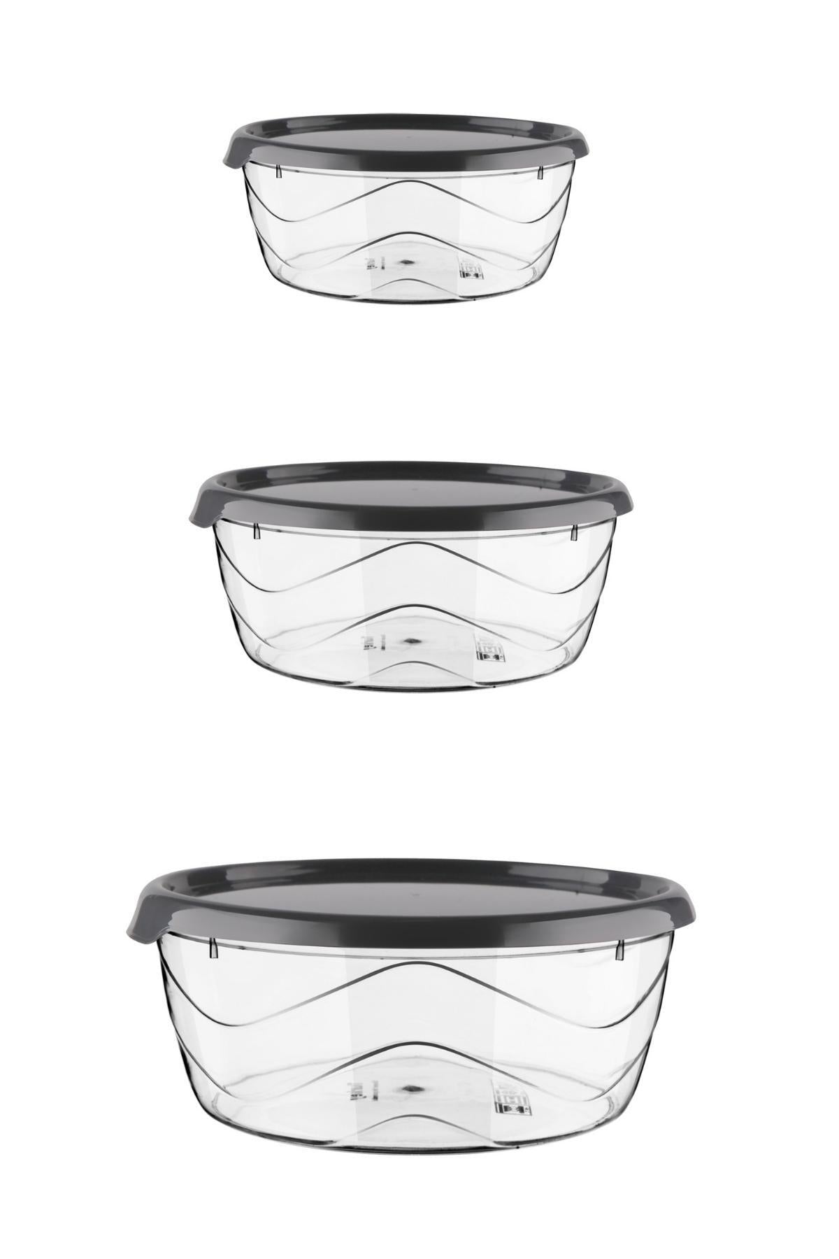 Round Storage Container Set Of 12 - Suitable For Microwave/Freezer Use (300-700-1100)