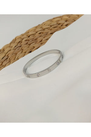 Cartier Model Stone Thick 316L Steel Silver Color Bracelet