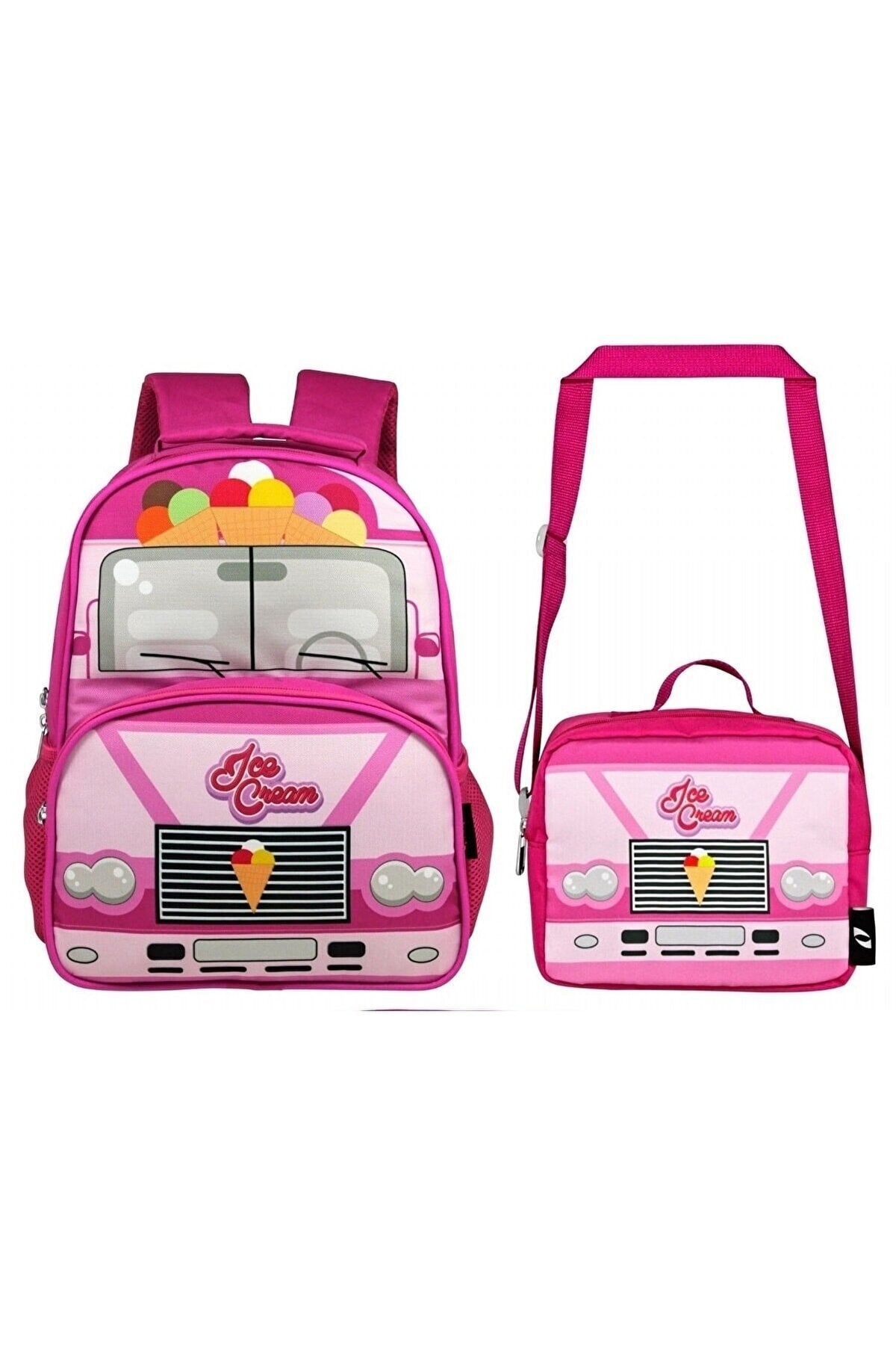 swordslife-Cennec Ice Cream Printed Girl'S School Bag And Lunch Box Set