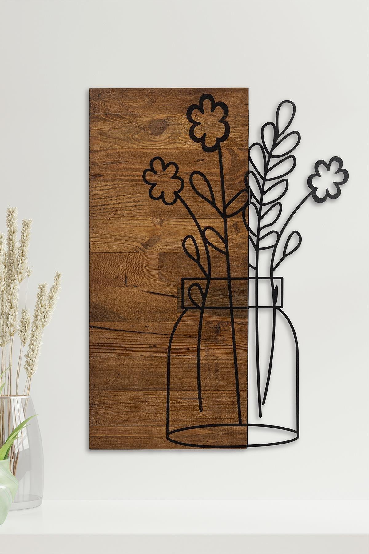 Doreart Flower Wood & Metal Wall Painting, Home Office Wall Board - Swordslife