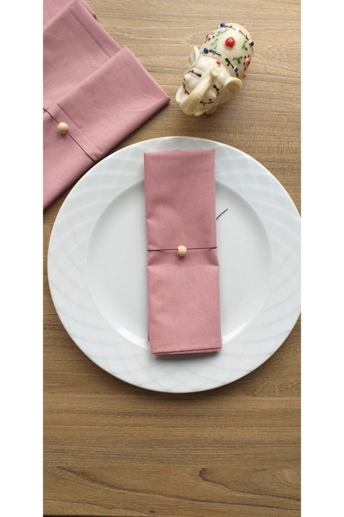 6 Pack Dried Rose Cotton Fabric Serving Napkin - Swordslife