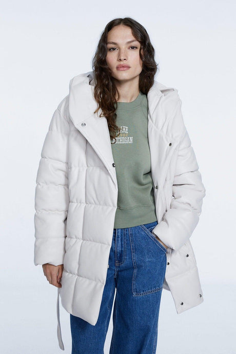 Arched Faux Leather Inflatable Coat - Swordslife