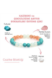 Certified Charm Natural Stone Talisman Bracelet (Month Stone, Pink Quartz, Turquoise Stone Natural Stone Bracelet)