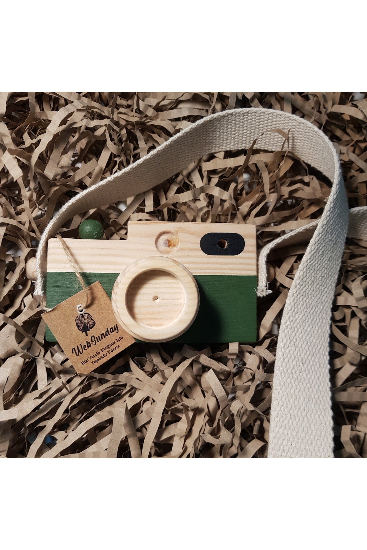 Wooden Toy Camera, Girl Boy 0 - 3 Years Old Gift Hanging Decorative Toy