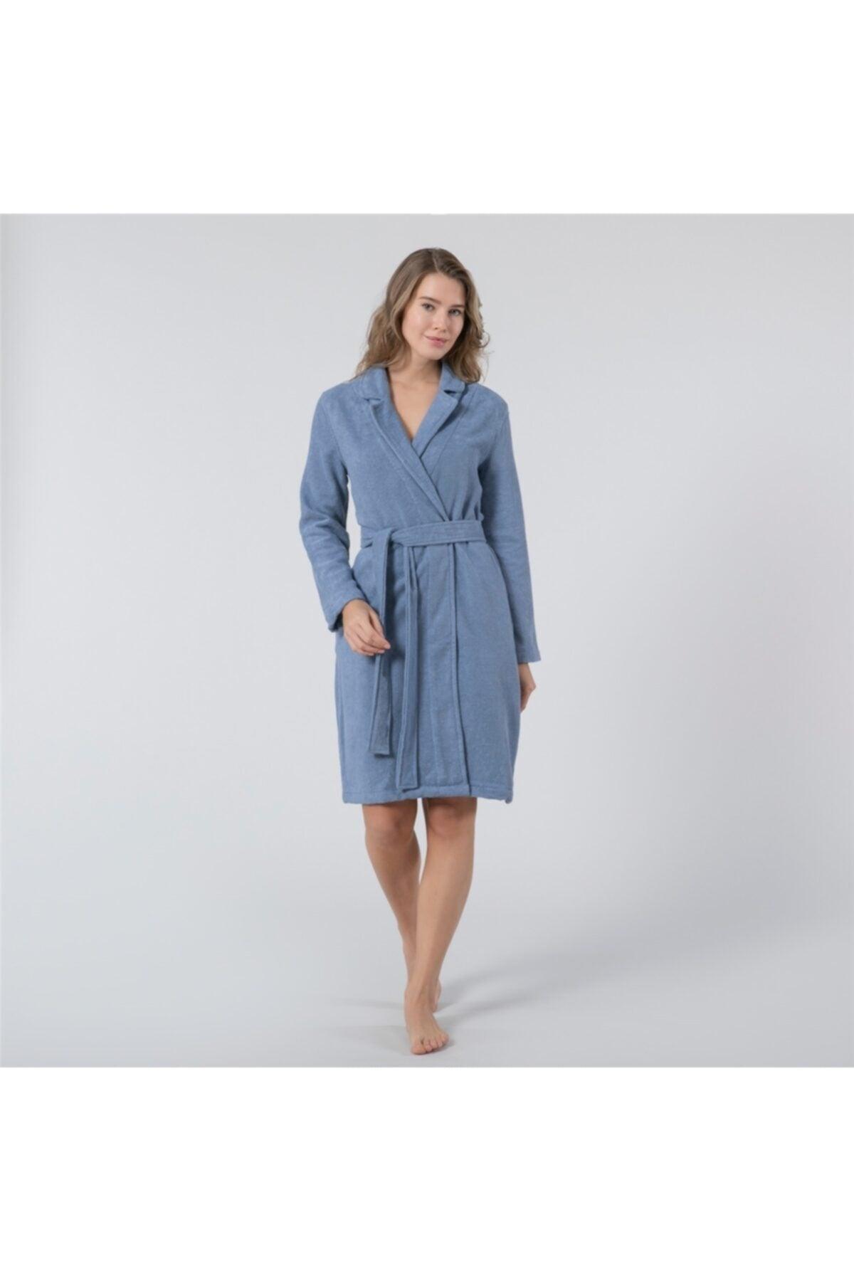 Marlon Women's Bathrobe Lazuli Blue - Swordslife