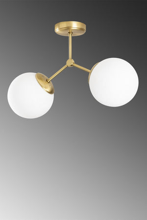 Double Antique Modern Acrobat Model White Globe Glass Chandelier