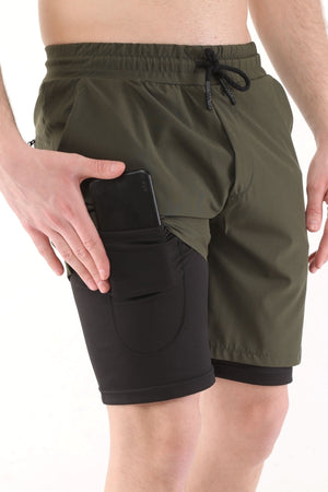 Men'S Running Quick Dry Micropoly Training Turf Fitness Short Tights Outdoor Shorts