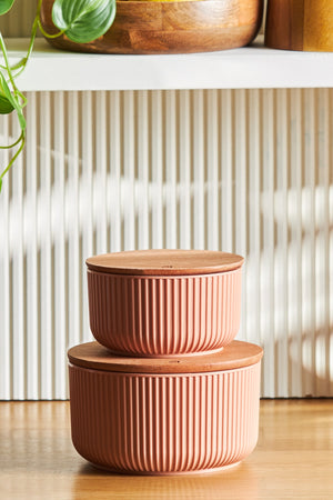 Massimo Set Of 2 Round Jars/Storage Containers Powder