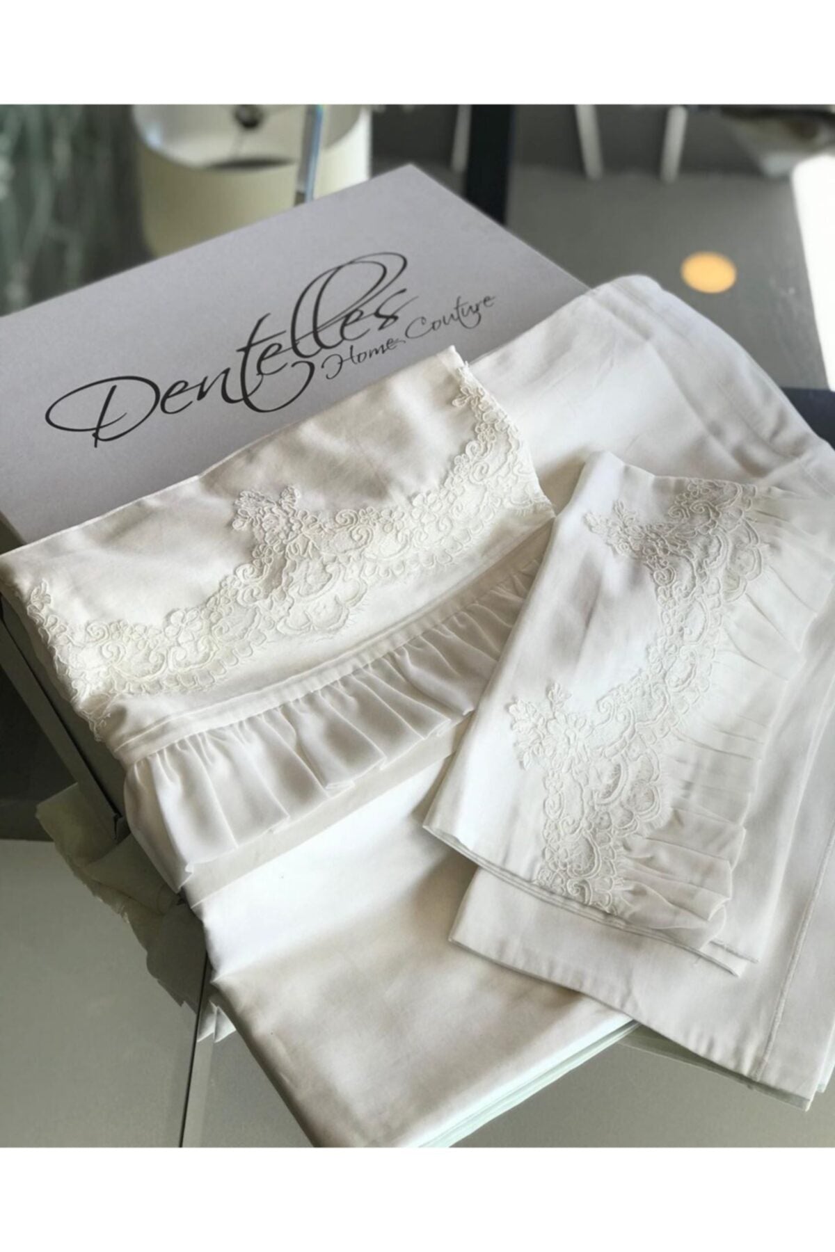 Special Series Skirted Lace Baby Duvet Cover Set 150X100
