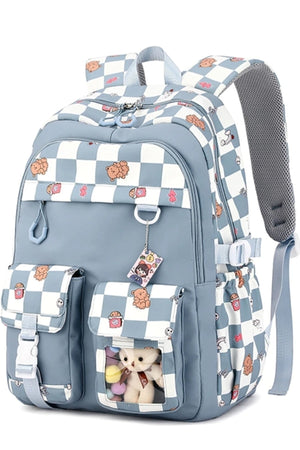 Checked Accessory School Bag