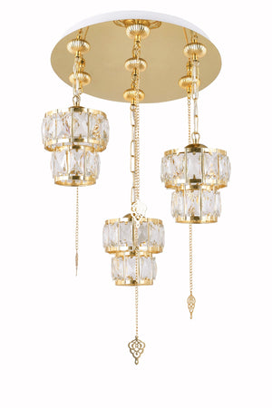 Alfa 3-Piece Gold Pendant Lamp Chandelier