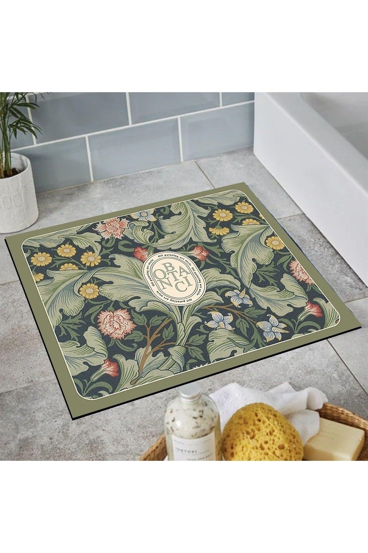 Patterned Shower Front Square Bathroom Carpet Doormat Single Piece 60x60 cm - Swordslife