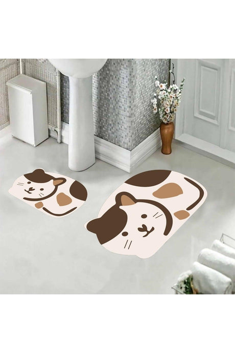 Cat Bath Mat, Closet Set, Non-Slip Floor Closet Set, Decorative Mat, Dowery - Swordslife