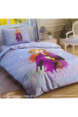 Tac Licensed Double Sided Elsa Anna Single Duvet Cover Set