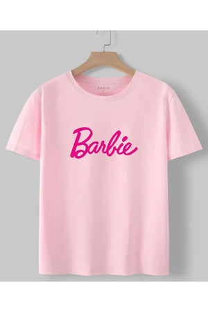 Pink Barbie Printed Kids T-Shirt