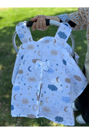 Run Baby Muslin Fabric Snap Snap Stroller Cover (Cloud Pattern) 75X100Cm