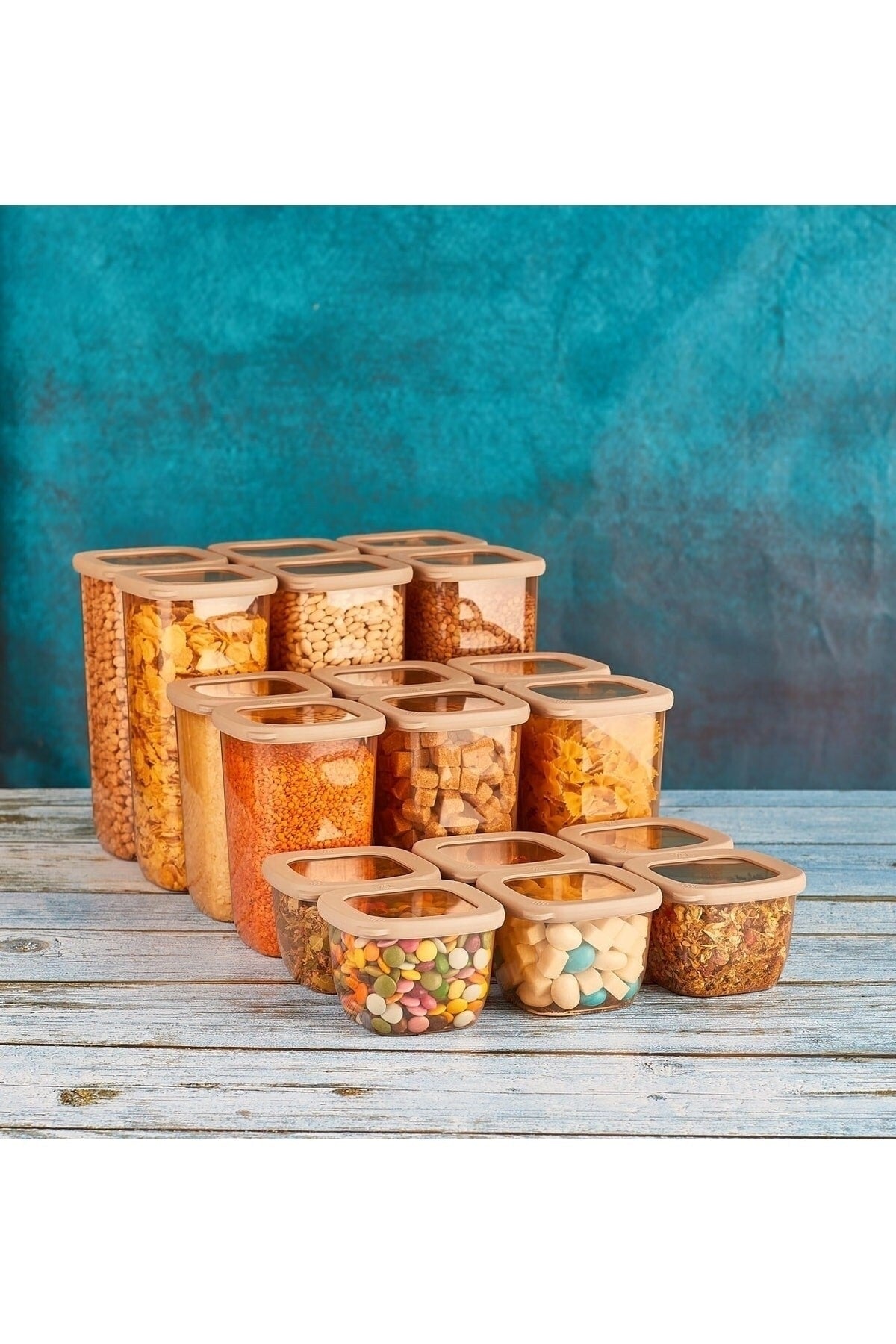 18-Pack Vipahmet Beach Storage Container (6X1750Ml+6X1200Ml+6X550Ml)