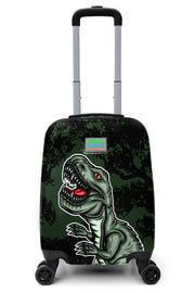 Kids Dark Green Black Dinosaur Patterned Child Suitcase 16744