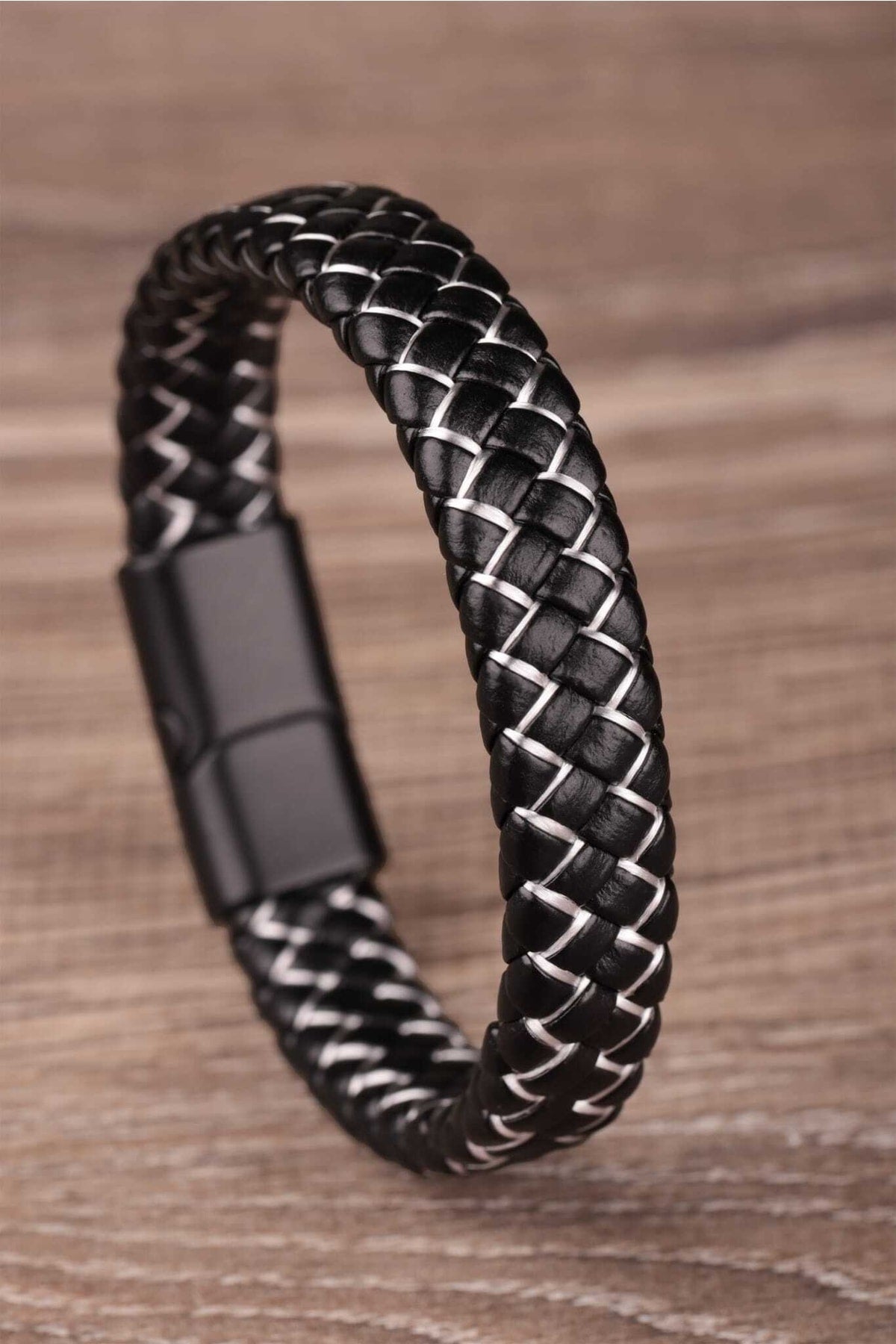 Magnet Vegan Leather Men'S Bracelet