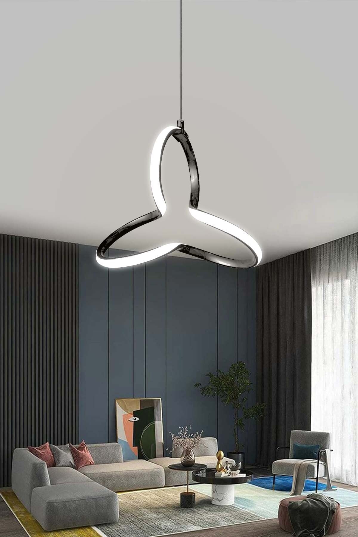Modern Pendant Lamp Anthracite Case White Light Led Chandelier 1 Year Warranty Led Chandelier