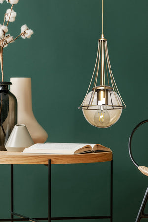 Lapis Single Antique-Honey Glop Glass Chandelier