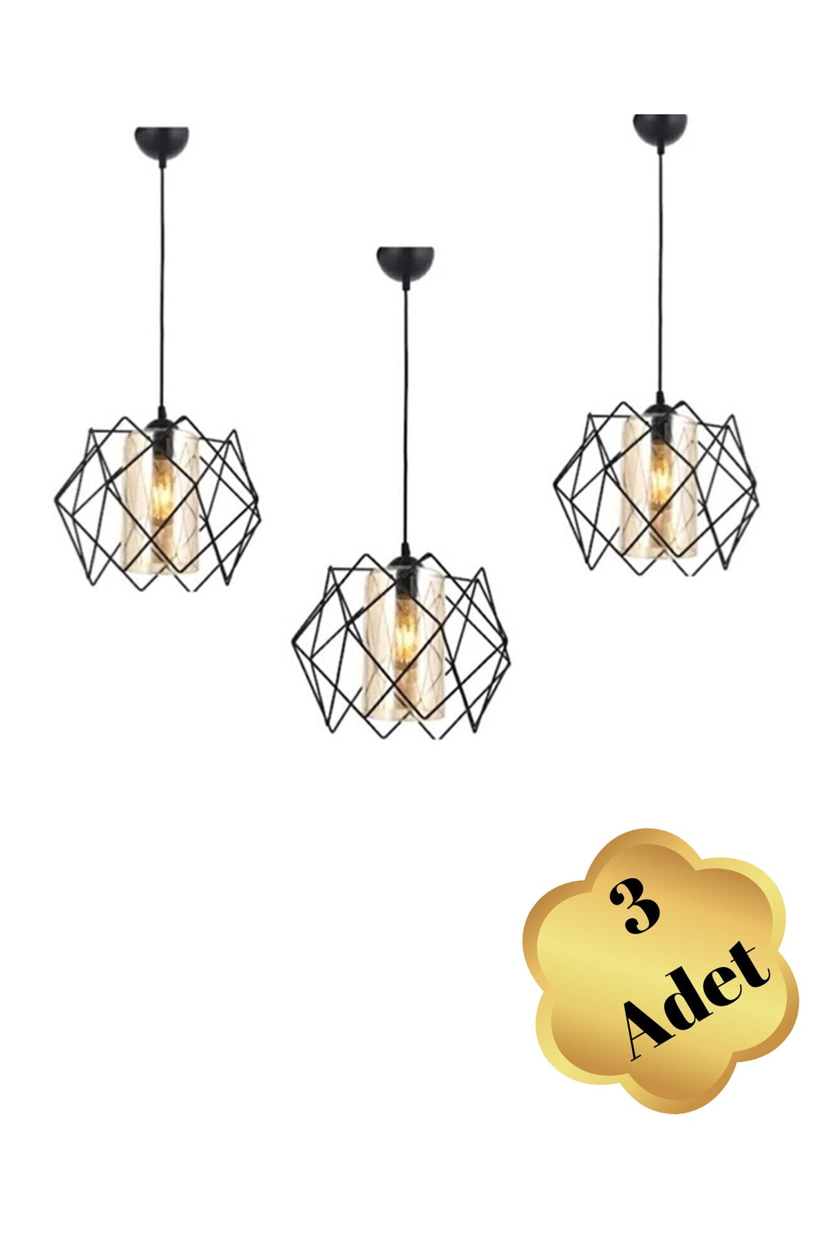 Black Design Yellow Mica Glass Multi Square Living Room Kitchen Bathroom Bedroom Children's Room Entrance Chandelier 3 Pieces