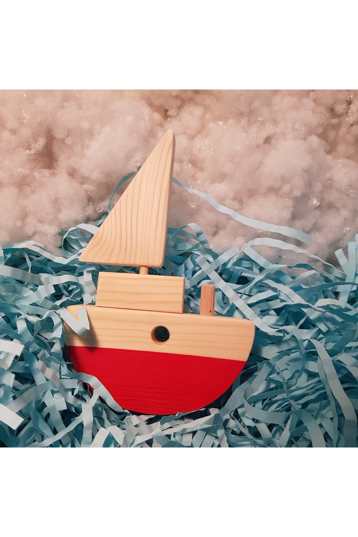 Handmade Wooden Toy Baby Ship Children's Imagination Gift Toy