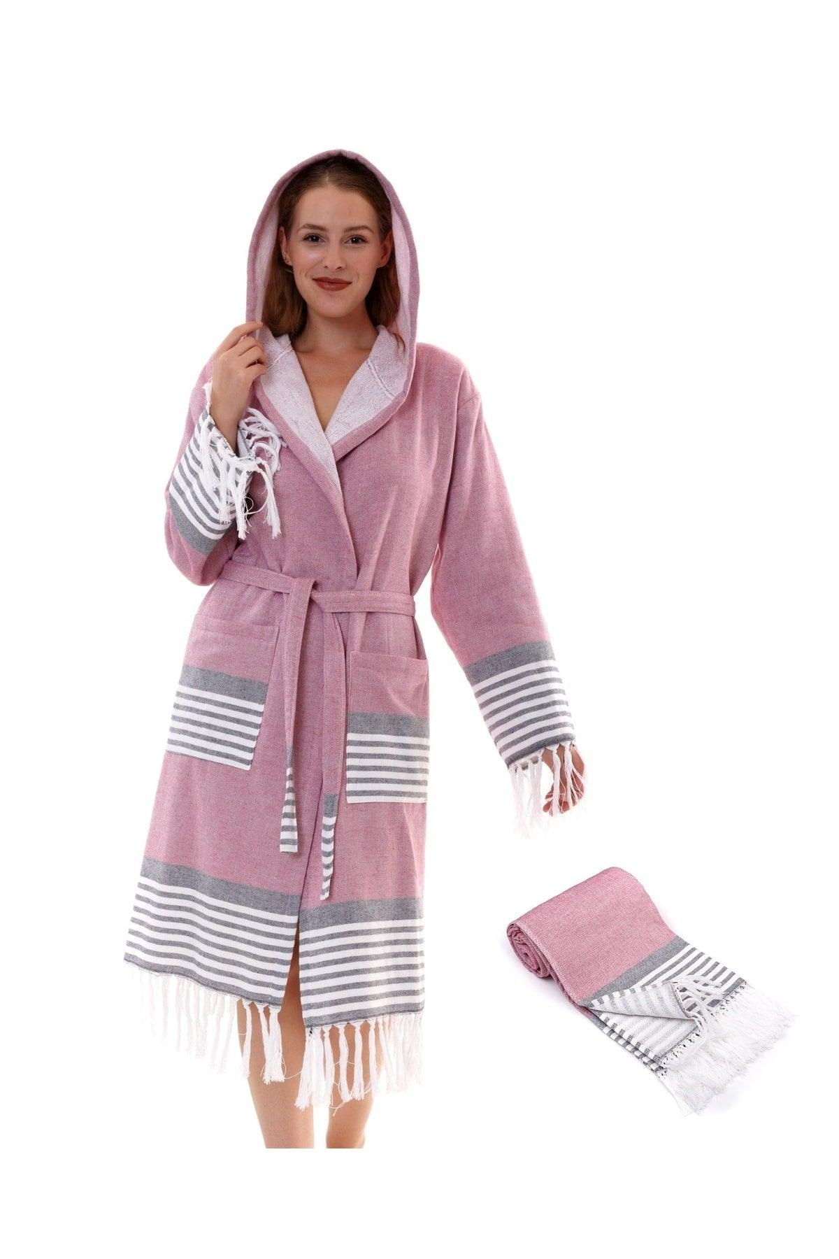 Set of 2 Large Size Bathrobes | Hooded Bathrobe &cotton Bath Towel Loincloth | Unisex (2xl-3xl-4xl) - Swordslife