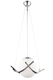 Modern Single Glass Chandelier Chrome
