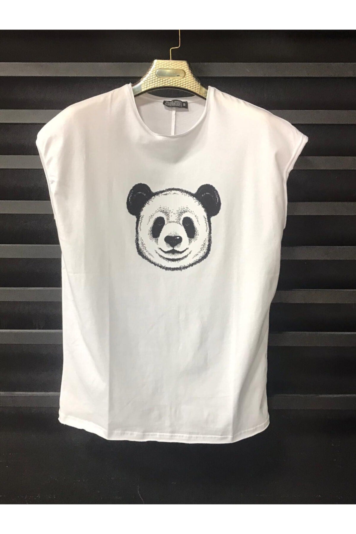 Men'S Printed Oversize Zero Sleeve Tshirt