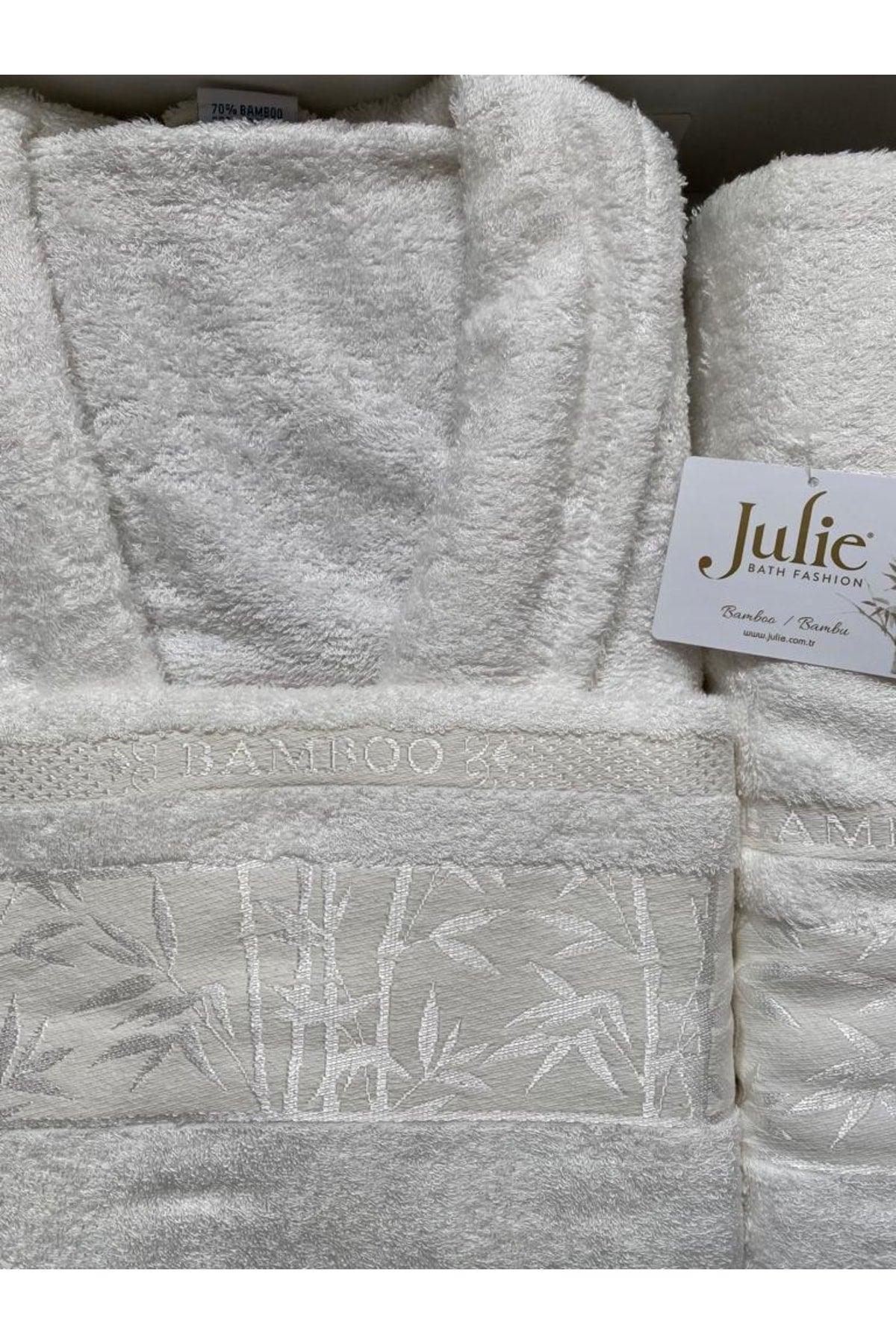 Bamboo Bathrobe Set Garden Series 3 Piece Bamboo Bathrobe Set White L Size - Swordslife