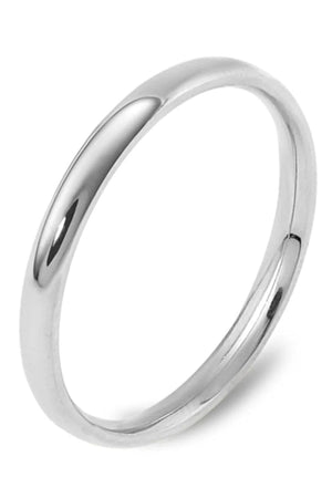 3Mm Thin Curved Shiny Steel Wedding Band Ring Cl27