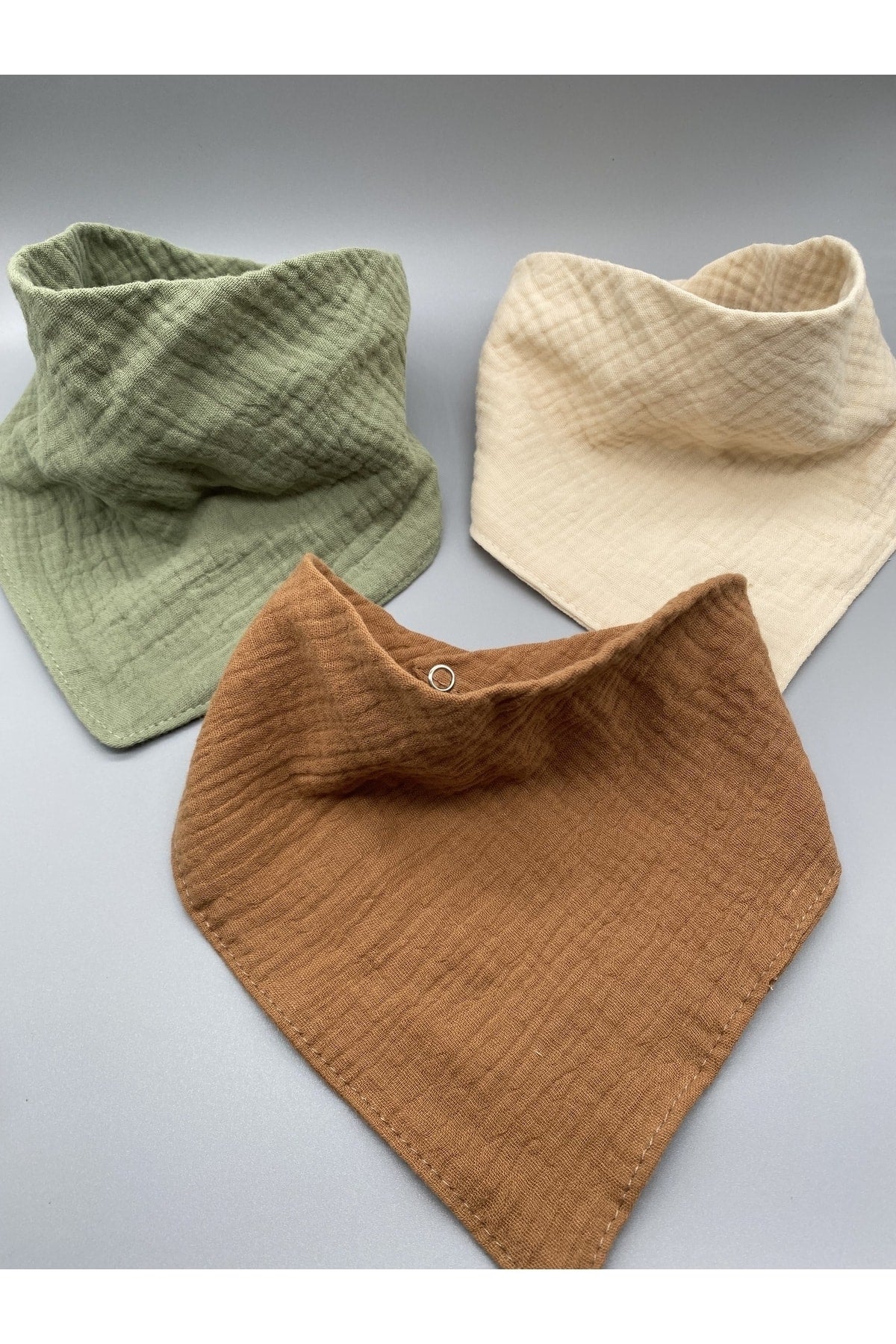3-Pack Of 100% Organic Cotton 4-Layer Muslin Apron, Scarf, Collar