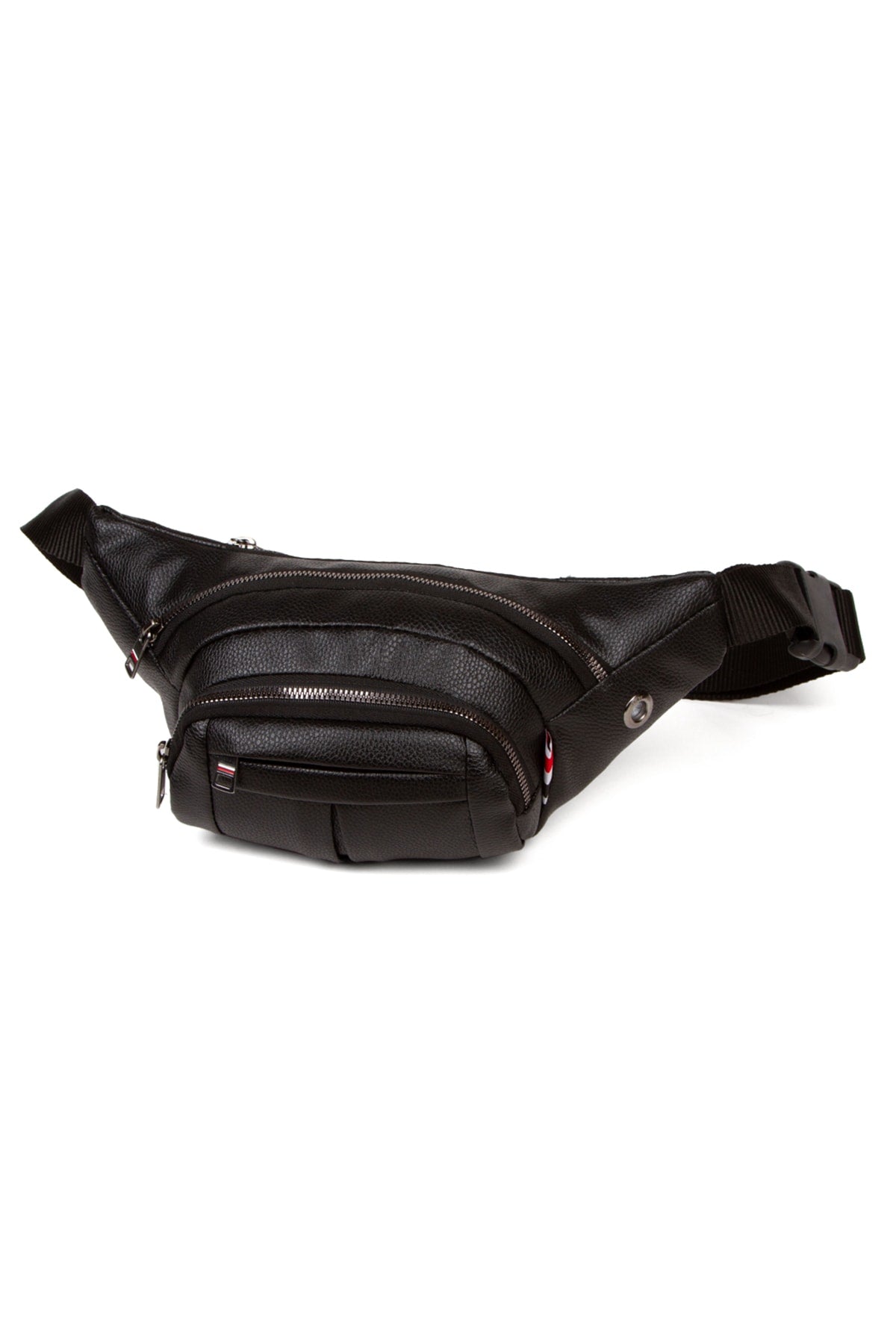 Men'S Leather Headphone Outlet Waterproof Cross Shoulder And Waist Bag (Daily Use Black Color)