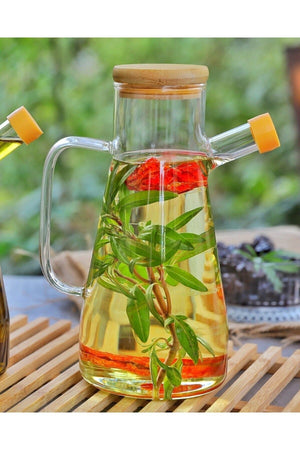 2Pcs Borosilicate Glass 900Ml Oil Pot