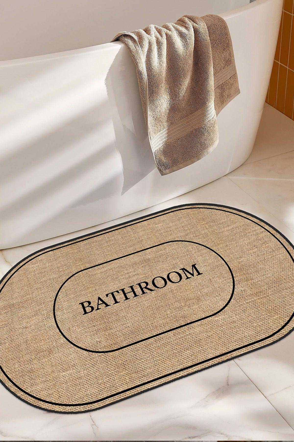 Digital Non-Slip Washable Jute Look Bath Modern Bath Mat Bath Rug Closet Set - Swordslife