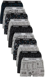 10 Piece Patterned Lycra Classic Men'S Boxer