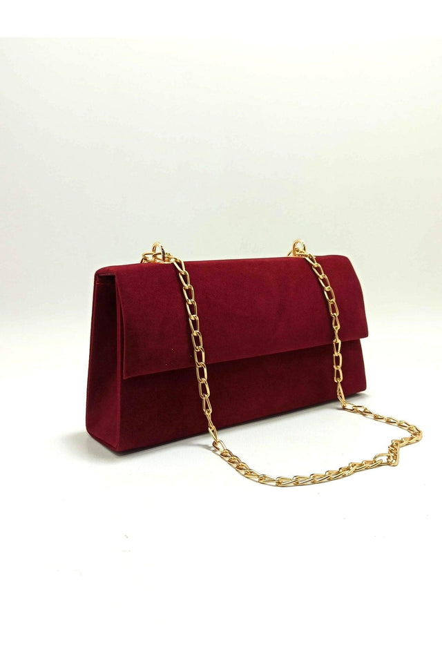 Women's Bag Claret Red Suede - Swordslife