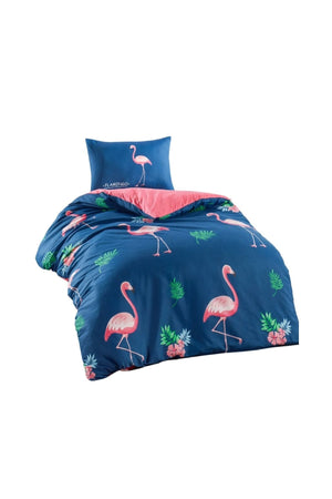 Junior Girl Boy Child Duvet Cover Set Single Flamingo Pattern 140 X 200
