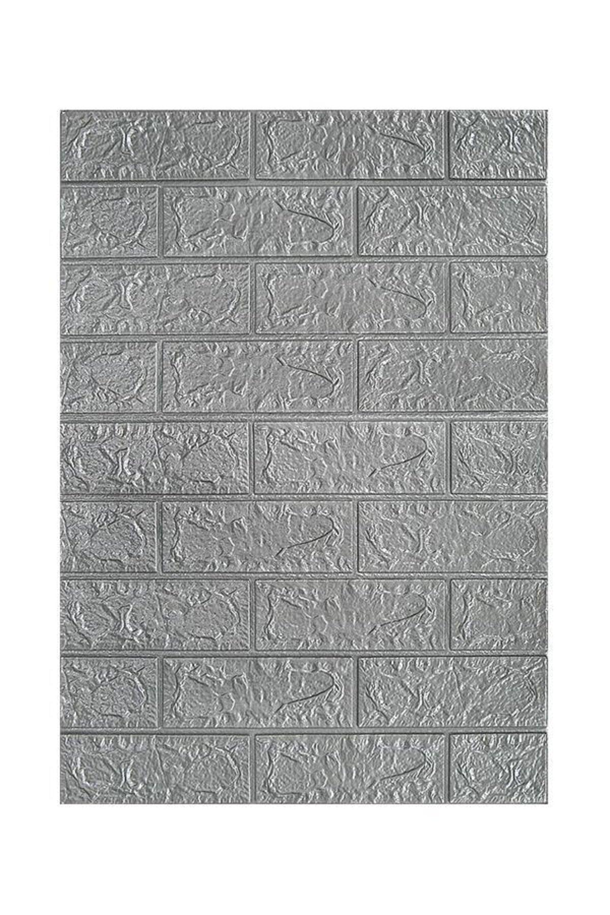 Self Adhesive Wallpaper Panel Flexible Foam Gray Stone Pattern Covering 70x50 - Swordslife