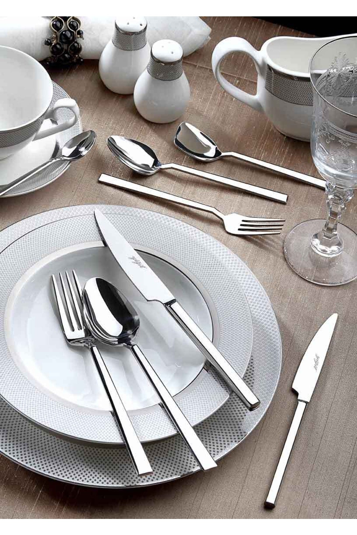 swordslife 72 Pieces Stainless Steel 12 Person Simple Model Spoon Cutlery Set (With Knife)