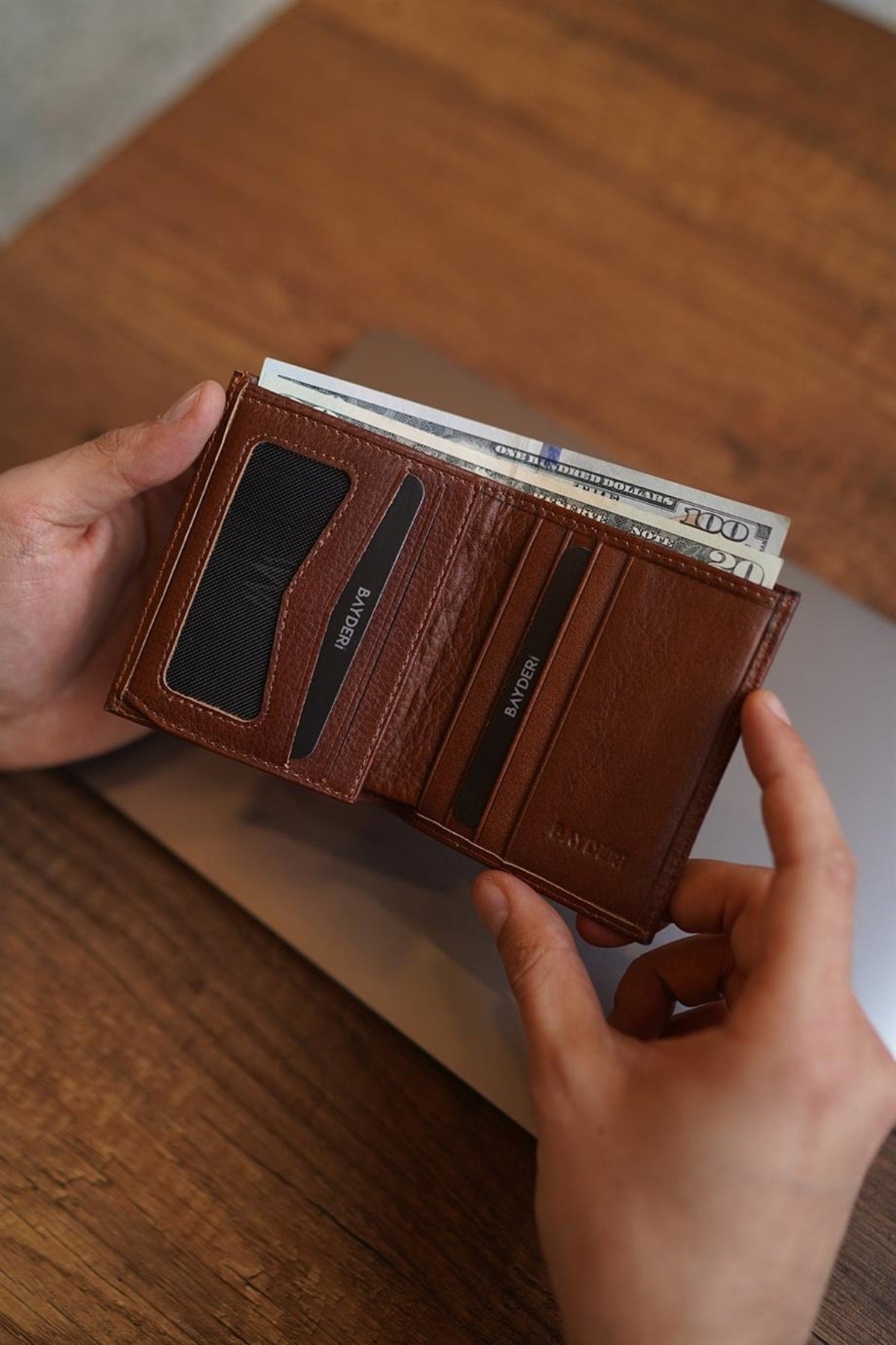 Lisande Genuine Leather Kibar Men'S Wallet Taba