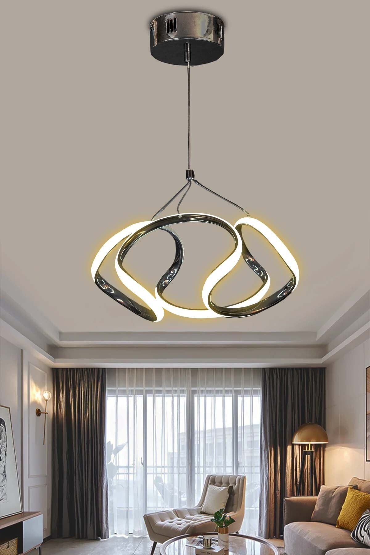 Dron Pendant Lamp Black Color Led Chandelier Daylight Modern Led Chandelier